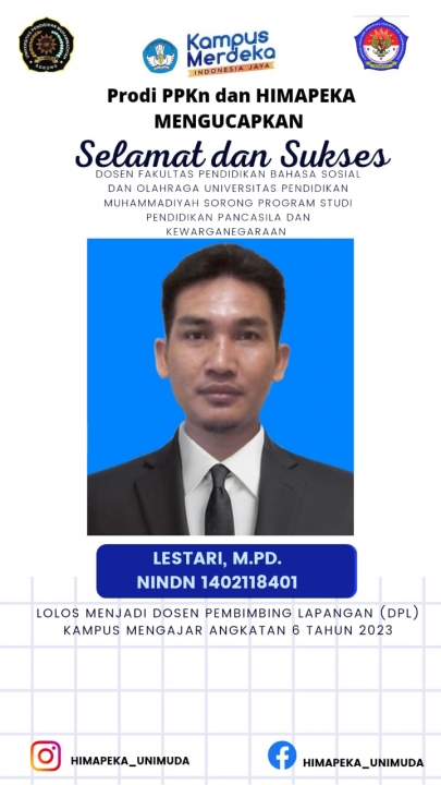 Dosen Prodi PPKn UNIMUDA Sorong Berhasil Lulus Kampus Mengajar Angkatan 6